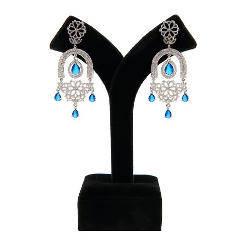 Elegant Blue Stone Party Wear Earrings for Women